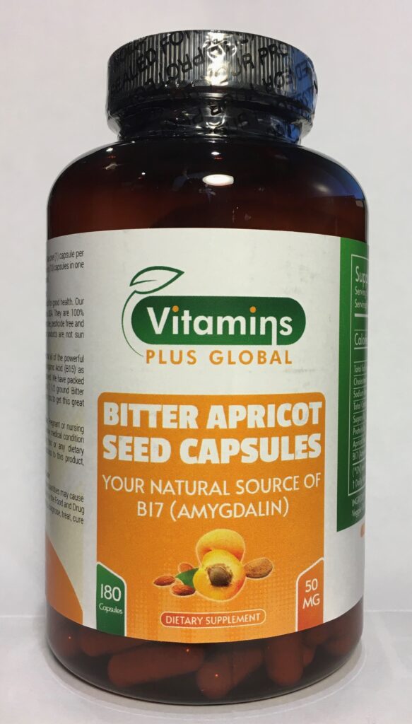 Apricot Seed Capsules 180 X 50mg Natural Amygdalin Capsules - Save $25 Half Price Limited Time Offer
